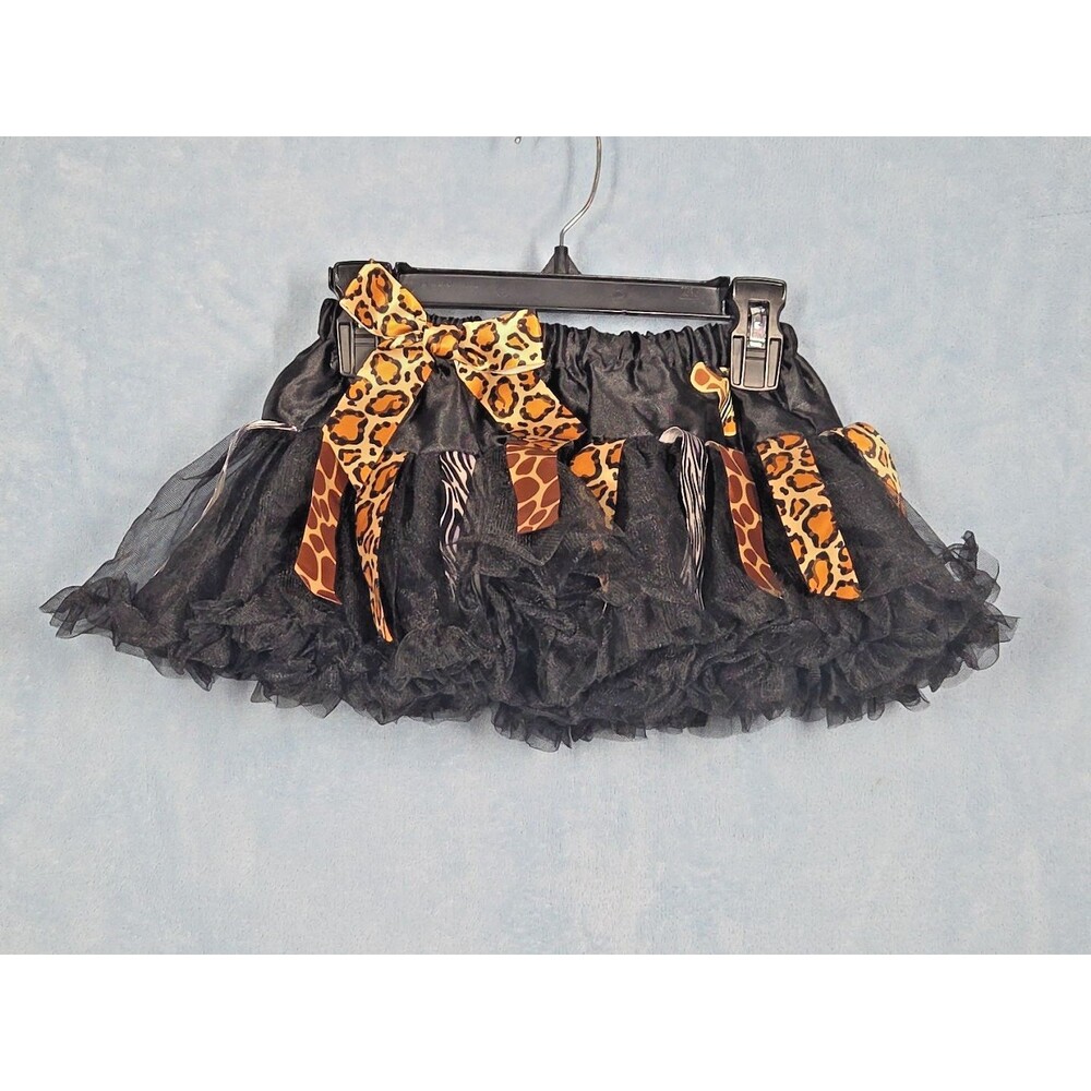 DISNEY ANIMAL KINGDOM BLACK TUTU SKIRT TULLE sz XXS MICKEY MINNIE SAFARI EUC